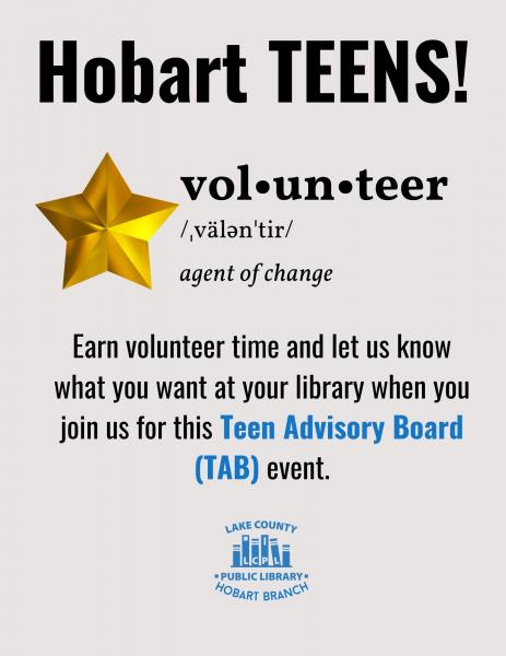 earn volunteer time while helping the library and teens