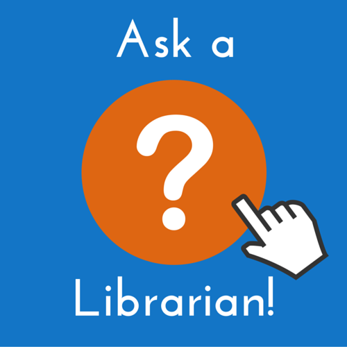 Ask a Librarian icon: a hand clicking a question mark
